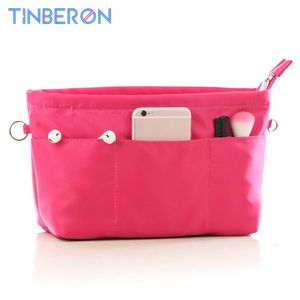 Bag in Organizer TINBERON Handbag Purse Insert Large Capacity Nylon Cosmetic Portable Finishing Inside Ba 240106
