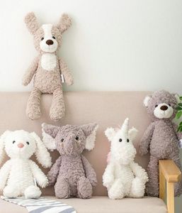 Hochwertige, weiche, lange Beine, Hase, Teddybär, Hund, Elefant, Einhorn, gefüllte Cartoon-Tiere, Baby Appease-Spielzeugpuppe für Kinder W22047129470