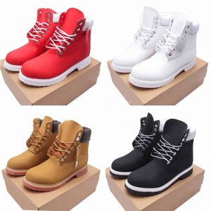 Designer Land Boots Rubber Platform Men Boot Wooden Ankle Shoes wheat White blue black red Martin L4pC#