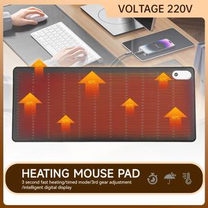 Tapete aquecido inteligente almofada de aquecimento elétrico home office desktop almofada de aquecimento ajustável mesa à prova d'água mouse pad inverno mais quente 240105