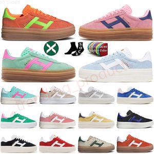 10A 2024 Gazelles Designer Sapatos Grosso Sola Casual Sneaker Bold Pink Glow Gum Velvet Womens Solar Orange Cream Collegiate Green Treinadores OG Vegan Woman Sports Sneak