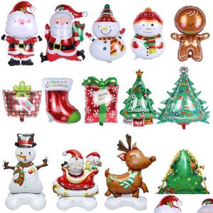 Decorações de Natal Balões de folha de Natal Feliz Decoração para enfeites de casa Navidad Noel Presentes Feliz Ano Novo Fy2513 Ls1029 Drop Dhadw