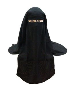 Muslimischer Bandana-Schal, islamisch, dreilagig, Niqab, Burka, Motorhaube, Hijab-Mütze, Schleier, Kopfbedeckung, schwarze Gesichtsbedeckung, Abaya-Stil, Wickelkopfbedeckung 25699677