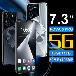 Pova 5 Pro Новый трансграничный мобильный телефон 7,3-дюймовый 16-1T Android Foreign Trade Sample Pronce Droder Delivery