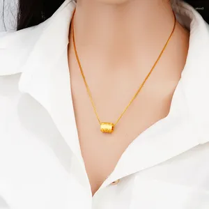 Pendant Necklaces Classic Vietnamese Sargent Transfer Necklace Women Simple Temperament Imitation Gold Long Gold-plated Collarbone Jewelry