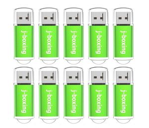 Green 10st Rectangle USB 20 Flash -enheter tillräckligt med pennkörningar tumminneslagring 64m 128m 256m 512m 1g 2g 4G 8G 16G 32G för3570648