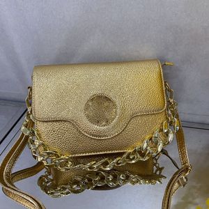 Versea ce la Medusa Luxury Handbag Designer Crossbodychain axelväska för kvinnor Guldkedjemodebrev Bolso Lady Cross Body Flap Påsar