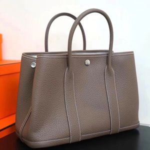 Leather Handbag 30cm Atmospheric TC Top Layer Cowhide Textured Female Bag Tote Shopping Bag Soft Large Capacity 240106