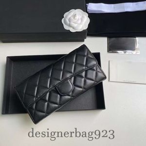 Designer-CC-Geldbörsen, schwarze Lammfell-Kaviar-Leder-Geldbörse, Gold- und Silber-Hardware, Mini-Handtaschen, klassische Clutch-Taschen, Luxus-Geldbörse, Kartenhalter für Damen