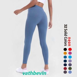 Pants Lycra Fabric Solid Color Women Yoga Pants High Waist Sports Gym Wear Leggings Elastic Fitness Lady Outdoor Trousers Plus Size Work