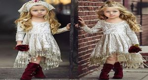 Dziewczyny dla dzieci Princess Velvet Tassels sukienka imprezy 2019 nowe dzieci wiosna jesień zachodnia moda w stylu vintage cudowna sukienka odzież 8320541
