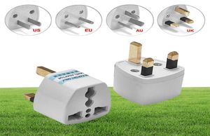 100st oss EU AU till UK Plug -adapter Amerikansk europeisk Euro British 3 -stifts Kraftadapterkonverterare Socket Electric Outlet319W7924350