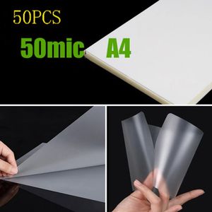 50pcslot 50 mic a4 filme de laminação térmica pet para pofilescardpicture bolsa de laminação laminador filme laminador frio 240105