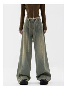 Elbise houzhou vintage geniş bacak kot pantolon kadın grunge y2k büyük boy kot pantolonlar bol hippi sokak kıyafeti 2000s kadın retro kargo pantolon