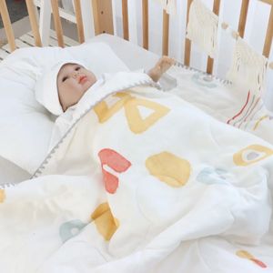 Trapunta estiva fresca per bambini Mussola ad alta densità Coperta con stampa digitale Set di biancheria da letto per bambini Neonato Ragazza Coperte per pisolino per la scuola materna 240106