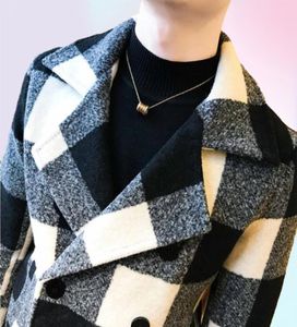 Men039s Wool Blends 2021 Brand Clothing Men High Quality Leisure Plaid Woolen Cloth CoatMale Slim Fit Winter Keep Warm Coats7007396