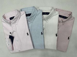 Primavera e autunno tinta unita Little Horse Boy Pauls Camicia in cotone a maniche lunghe Business Stripe Casual da uomo Oxford Textile POLO 6811ess