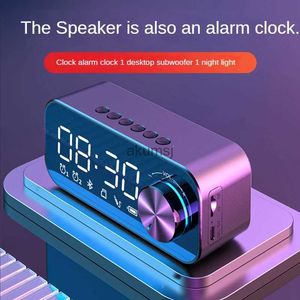 Portabla högtalare Bluetooth -högtalare Nattljushögtalare Subwoofer Portable Mini Clock Home Alarm Clock Desktop Audio Bluetooth Soundbar Högtalare YQ240106