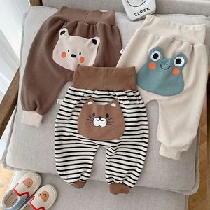 Autumn Baby PP Pant 02Years born Boy Girl High Waist Cartoon Harem Trousers Loose Bottom Striped Outfits Clothes 240106