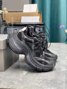 10XL Casual Shoes Designer Track Sneakers Kvinnor Män spårar tränare Black White Mesh Bekväm nylon Sneaker Personlig jogging Vandring 35-46