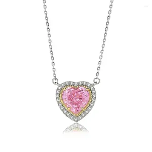 Ожерелья с подвесками из стерлингового серебра S925, женское ожерелье в форме сердца в форме цветка с огранкой камня, порошок циркония, цепочка на ключицу, ниша, свет, роскошь