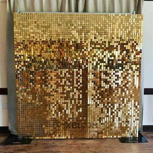 30x30cm 3D väggklistermärken Crystal Pneumatic Sequin 3D Art Wall Panel Mirror Wall Clota Paint Wedding Birthday Party Decor Märke X0283U