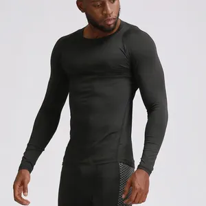 Men's T Shirts Men Jogging Sports Fitness Long Sleeve T-shirt Outdoor Quick Drying Clothes Man Pro Basketball Training Tight Fitting