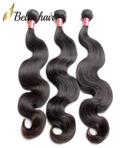 Tanie fala ciała Virgin Human Hair Bundles Indian European Peruvian Brazylian Malezyjskie Kambodżańskie 3PCS Double Weft Extensions Bella9191093