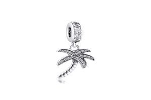 Nowy 100% 925 srebrny srebrny oryginalne koraliki Palm Tree Charm DIY Biżuter