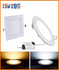 Panellampor Dimble 3W 9W 12W 15W 18W 21W LED infälld Downlights Lamp varm naturlig cool vit supertunn LED-panelbelysning runda1270761