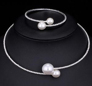 Bridal Necklace and Bracelets Accessories Wedding Jewelry Sets Rhinestone Pearl Formal Brides Accessories Bangles Cuffs Bracelet N4296229