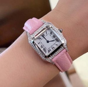 Super 10 Style Nowa wersja Ultrathin 6 mm Woman WristWatches Sapphire 27 mm*37 mm Diamentowe granice Szwajcarski kwarc Kwarcowy ruch skórzany pasek Premium Watche damskie