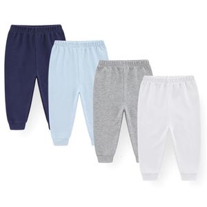 4st/partier spädbarnsbyxor baby pojkar leggings elastisk midja solid bomull född baby flickor byxor vårbarn kläder 0-24m 240105