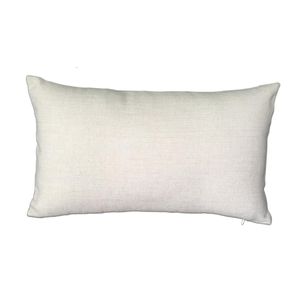 Fodera per cuscino decorativa in misto lino poliestere 12x20 Fodera per cuscino in tela bianca per sublimazione personalizzata5113645