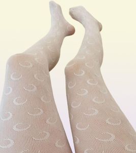 Fashion Sexy Tights 2020 Nya ankomst Kvinnor Solid Color Long Socks with Moon Printed Ladies Underwear Stocking 2 Colors3577131