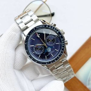 2023 Nya herrklockor Alla Dial Work Quartz Titta på högkvalitativa Top Luxury Brand Chronograph Clock Watch Rubber Watch Band Men mode
