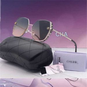 26% OFF Wholesale of Xiaoxiang Sunglasses Korean version internet celebrity trend ocean film frameless cut edge glasses large frame thin face sunglasses trendy girl