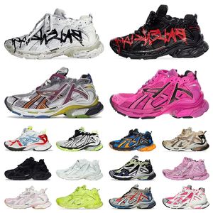 Tasarımcı Runner 7.0 Koşu Ayakkabıları Erkek Kadınlar Retro Paris Spor Ayakkabıları Sense Siyah Beyaz Yapısal Yapısal Yürüyüş Gezin