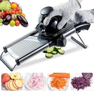 304 Stainless Steel Mandoline Professional Vegetable Slicer Adjustable Cutter Vegetable Grater with Blades Kitchen Accessories 240105