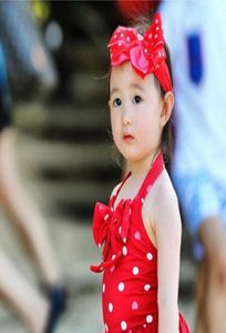 Lovely Baby Girls Princess Wave Points Of Bikini Bathing Suit With Hair Band One Piece Lot Baby Swimwear Girls Swimming Swimsuit6463761