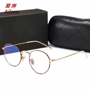 15% OFF Wholesale of sunglasses New Metal Pattern Edge Flat Light Glasses Art Harajuku Circular Frame Mirror 885200