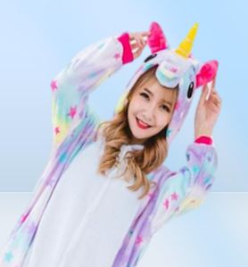Costume da unicorno stellato da donna039s Pigiama intero Kigurumi Tute con cappuccio Costumi di Halloween per adulti2716654