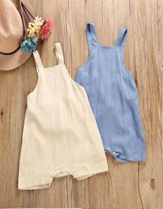 New Casual Baby Clothes Summer Newborn Infant Baby Girl Boy Sleeveless Gallus Romper Jumpsuit Set Overalls For Children2550003