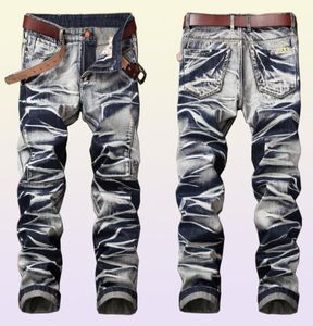 Модные мужские джинсы Desinger, потертые винтажные брюки для мужчин, одежда, приталенные длинные классические джинсы Jean8201703
