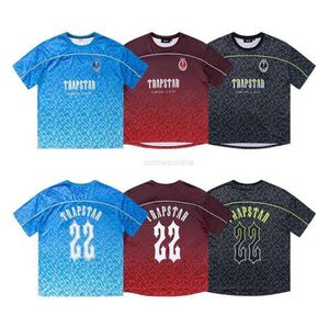 Мужские футболки Дизайнерская модная одежда Футболки Tsihrts Рубашки Trapstar Oblique Номер 23 Баскетбольная майка Футбол Постепенное изменение цвета Спорт с коротким рукавом 1134ess