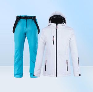 스키 슈트 새로운 35도 여성 스키 슈트 스노우 보드 재킷 겨울 방해 방수 방수 스노우 스키 재킷 및 스트랩 6271691