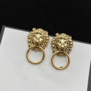 Produkt Hohe Qualität Bronze Vergoldet Ohrringe Retro Mode Design Löwe Ohrringe Runde Schmuck Versorgung Großhandel