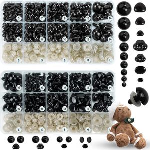Säkerhetsögon och näsor svarta plastiska hantverksdockor ögon för amigurumi virkade fyllda djur dockor leksak nallebjörn som gör leverans 240106