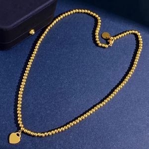 2024 New Jewelry Model Tiffanyujkl Pendant Necklaces Classic Love Heart Beads Necklace Bracelet Jewelry Sets for Womens Birthday Gift Valentines Day gi 8X0M