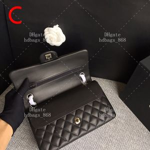 Classic Flap Bag 10A Shoulder bags Lambskin Mirror 1:1 quality Designer Luxury bags Fashion Chain bag Crossbody bag Handbag Woman Bag 25cm With Gift box set WC002